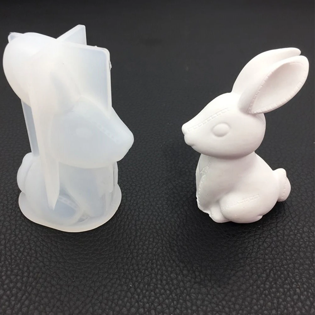 

3D Rabbit Silicone Moulds Rabbit Decorative Figure Casting for Easter Decoration Children DIY Crafts Easter Decoration
