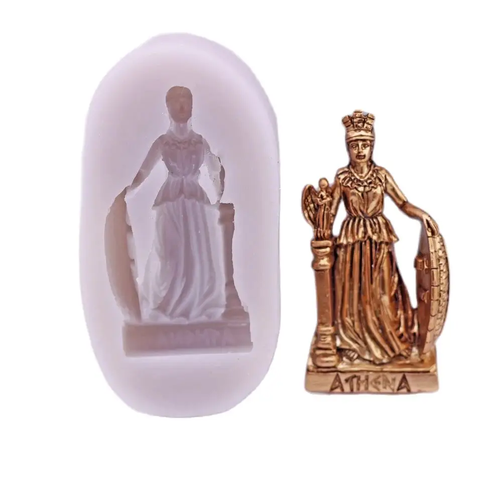 Goddess Athena Silicone Fondant Mold for Cake Toppers Chocolate Candy Sugarcraft DIY Mould Polymer Resin Baking Tool
