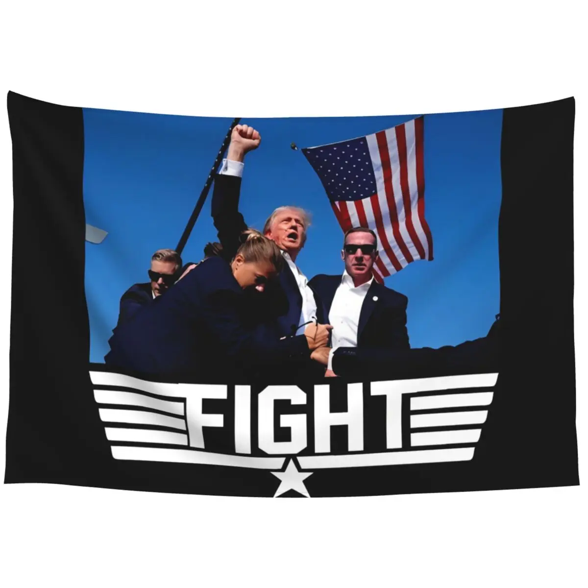 2024 Trump Fight For America Tapestry Wall Hanging Hippie Fabric Wall Tapestry Art Wall Blanket Room Home Decor Wall Cloth