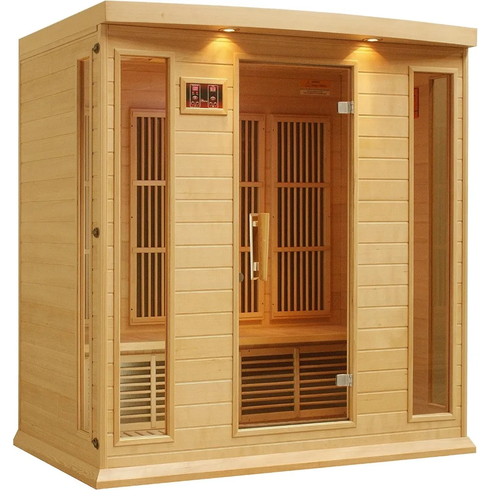 DYNAMIC SAUNAS Sauna Hemlock canadese in carbonio a infrarossi lontani da 4 per basso EMF