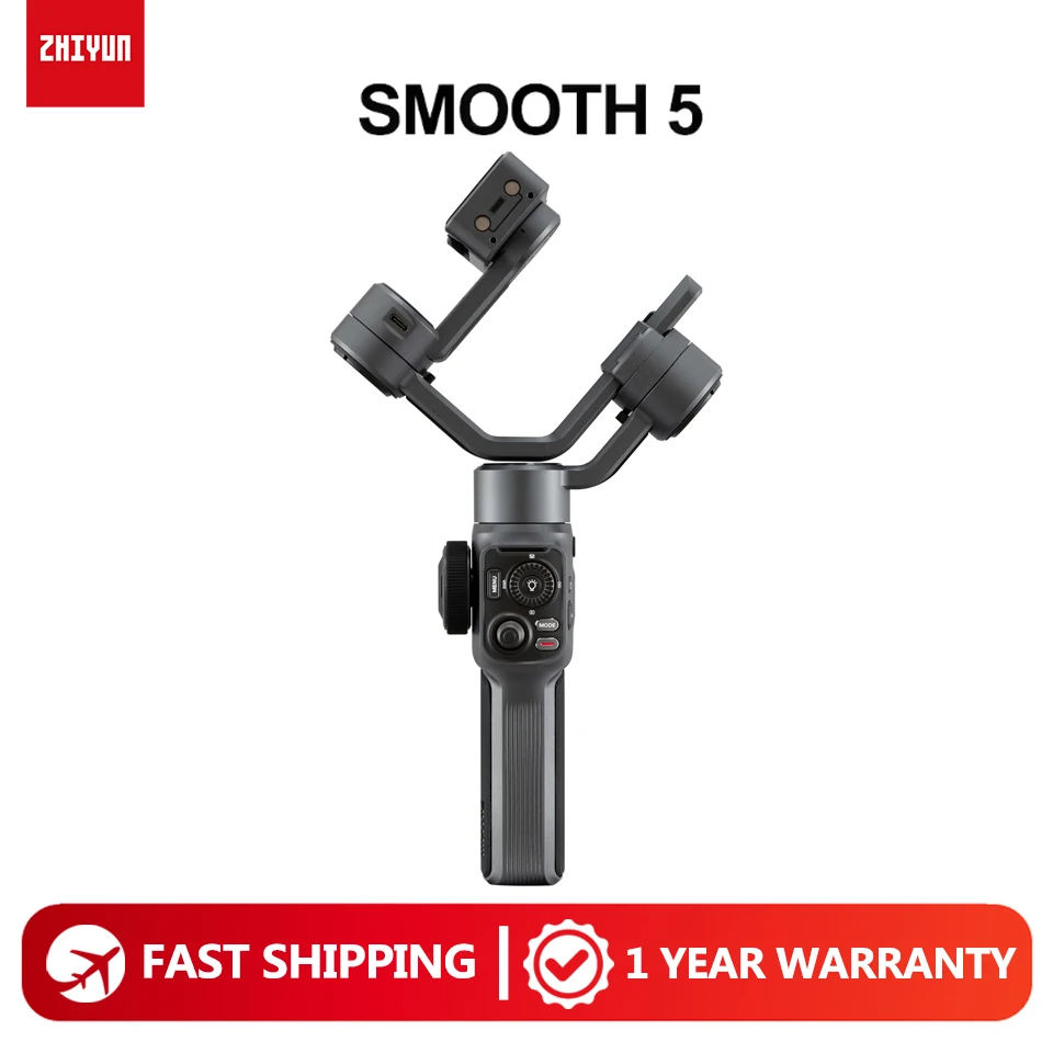 ZHIYUN SMOOTH 5 stabilisateur de cardan pour Smartphone portable  3 axes bton de Selfie pour la prise de vue vido enregistrement Vlog en Streaming en direct