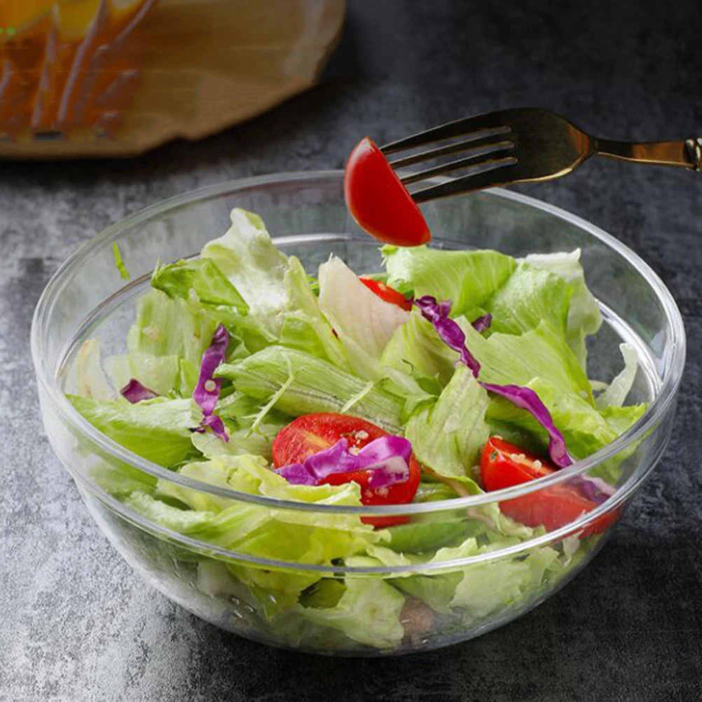 

Large Capacity Salad Clear Reusable Fruit Vegetable Serving Bowl For Home Kitchen Use Decorative Dessert Bowl