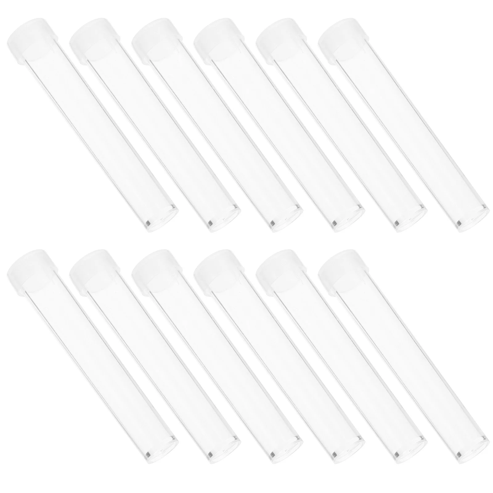 25 Pcs Test Tube Storage Tubes Transparent Clear with Caps Cover Plastic Lid for Laboratory