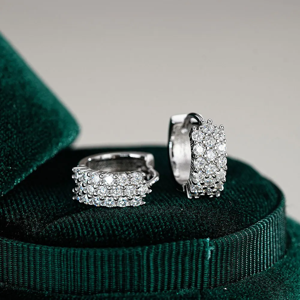 KNOBSPIN GRA Certified Moissanite Hoop Earrings for Women s925 Sterling Silver Wedding Huggie Earrings Party Jewelry Wholesale