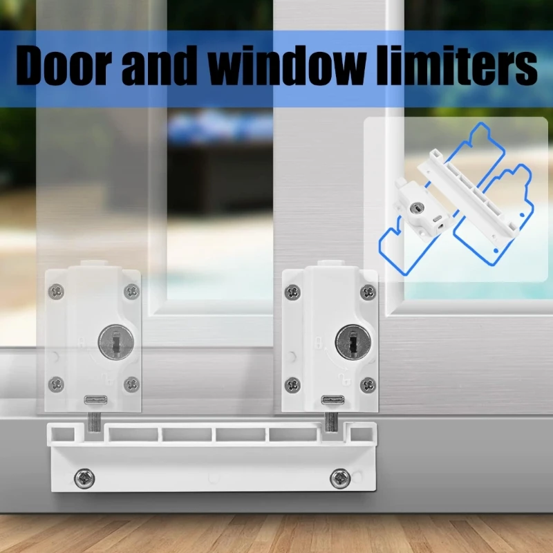 1pc Sturdy Ferming Window Restrictors Ajustement des instants sécurité