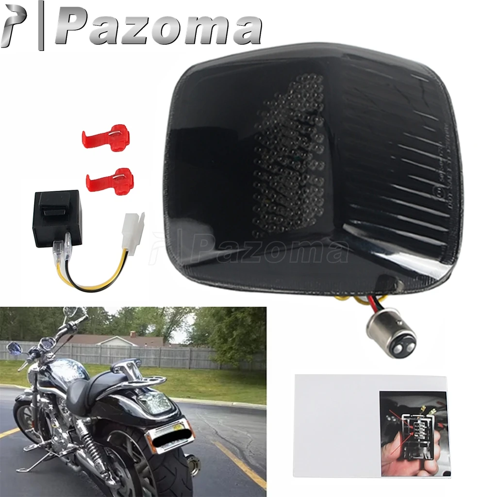 

Motorbikes 12V Smoke LED Taillight Rear Tail Brake Stop Light Turn Signal for Harley Deuce All Years V-ROD 2002-2011