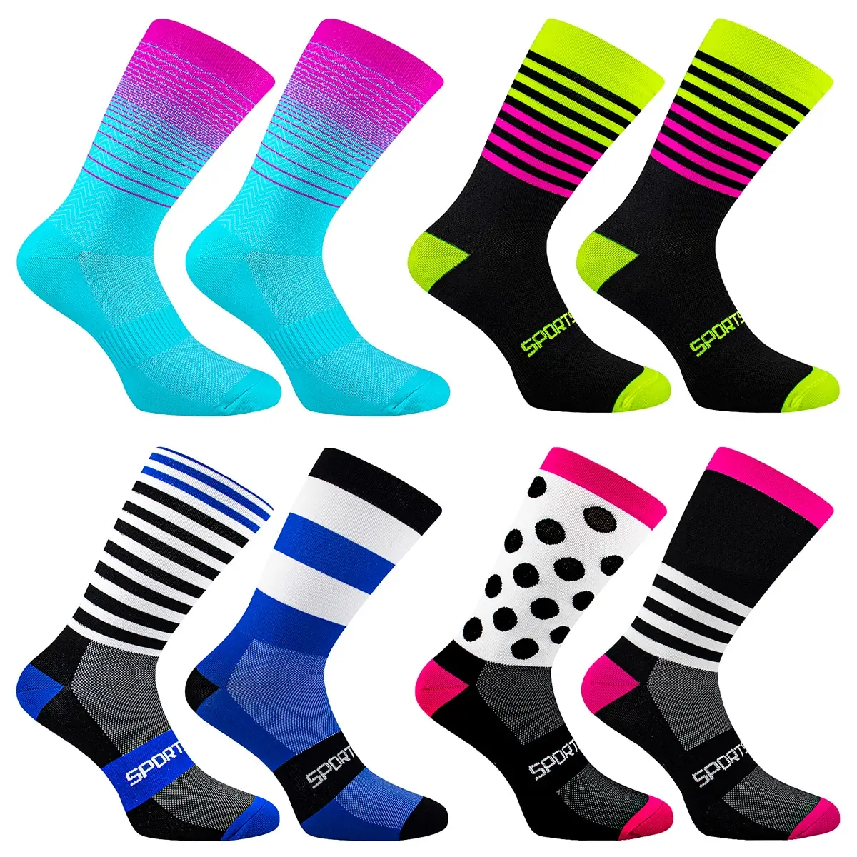 Men Cycling Socks High Compression Quality Road Bike Socks Men Women Durable Breathable Hiking Basketball Running Socks