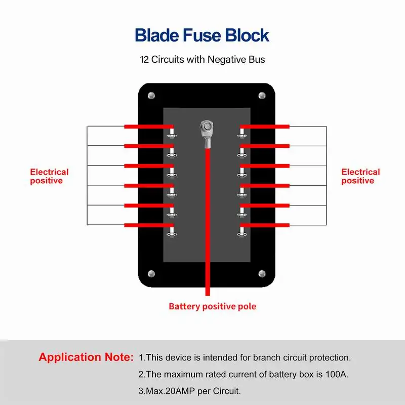 32V 12 Way Fuse Box For ATO/ATC Blade With LED Indicator Light Waterproof Fuse Block Holder For Car Truck Marine Boat Yacht RV