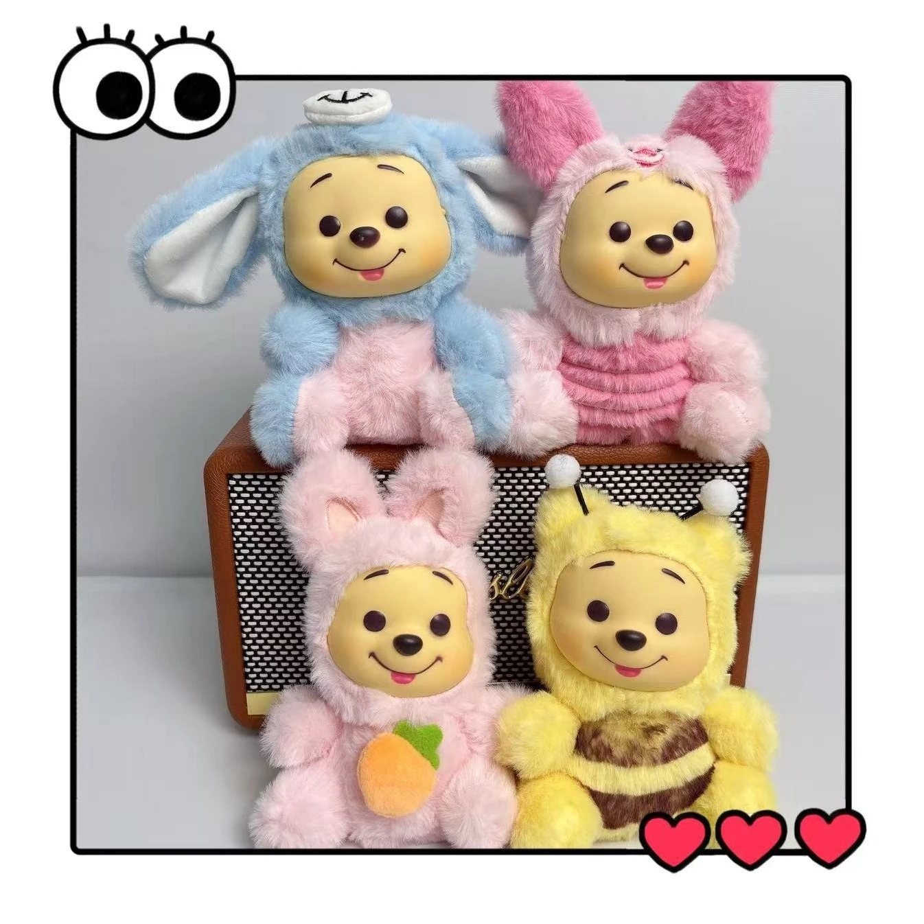 Disney Winnie the Pooh Bear Tiger Pig  Happy Times Series Blind Box Toy Vinyl plush toys Decor Doll Kid Birthday Xmas Gift