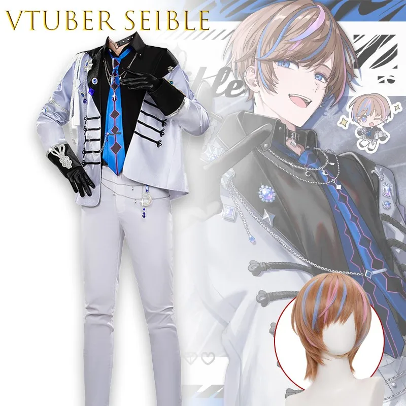 

AVtuber Seible Cosplay Costume Full Set Fantasia Dress Cloak Men Coat Pants Outfits Halloween Carnival Party Suit Princess‌