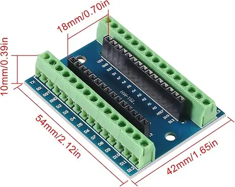 Nano V3.0 3.0 Controller Terminal Adapter Expansion Board Nano IO Shield Simple Extension Plate for Arduino Mano AVR ATMEGA328P