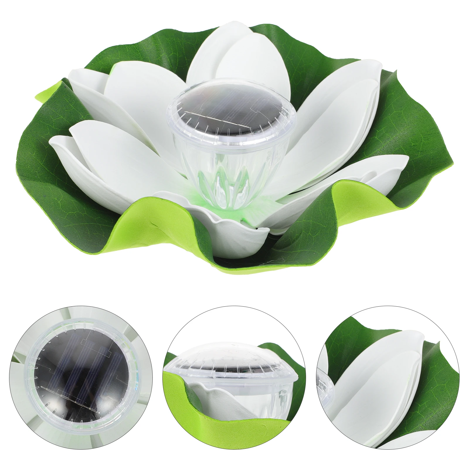 

Lotus Material Solar Powered Garden Pool Pond Lights Lotus Shape Lamp Decoration Lightweight Compact Size Night Lamp