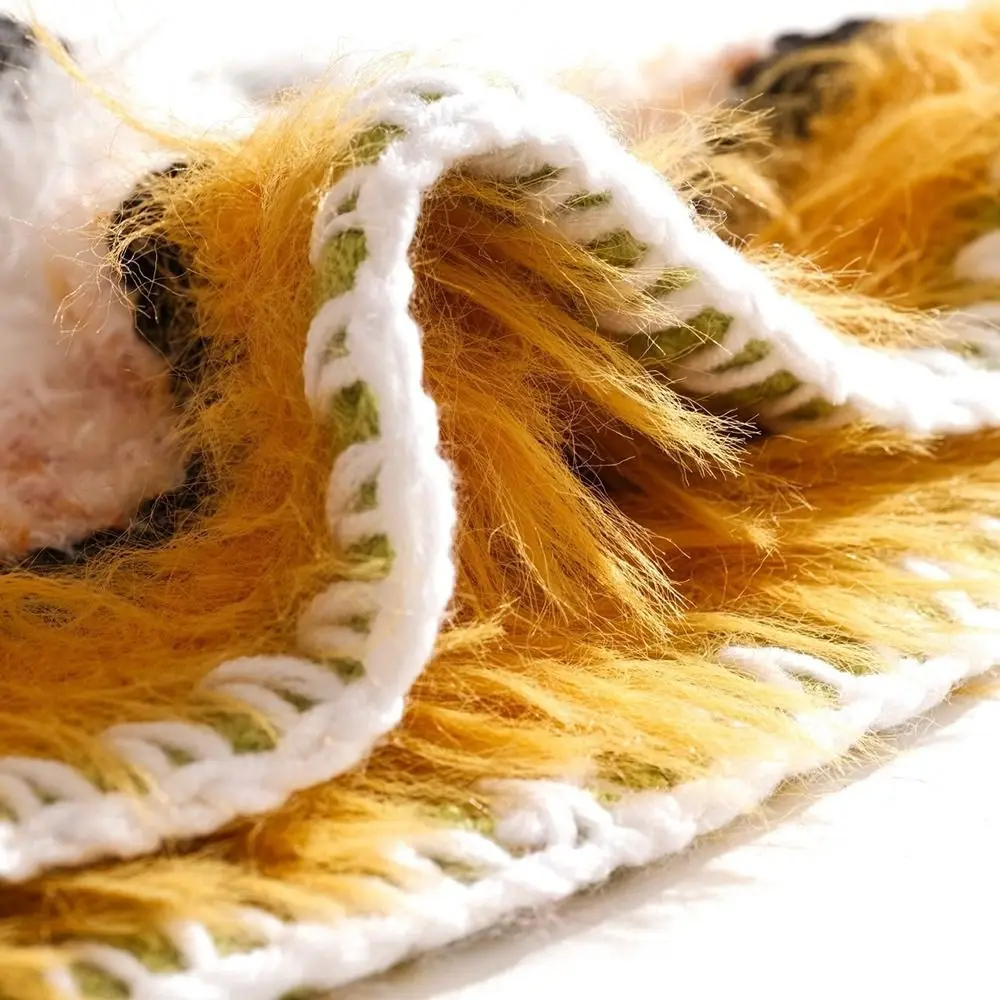 قبعة محبوكة يدوية حلوة من الصوف بشرابة لحماية الأذن قبعة دافئة مقاومة للرياح للخريف والشتاء