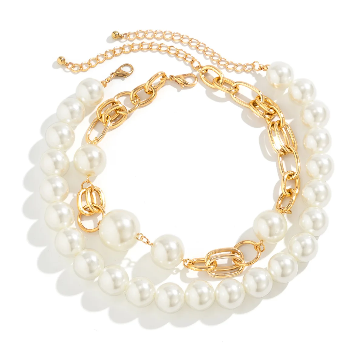 DIEZI Exaggerated Multialyer CCB Beads Pearl Choker Necklace For Women Party Punk Fashion Choker Statement Collar Neck Jewelry