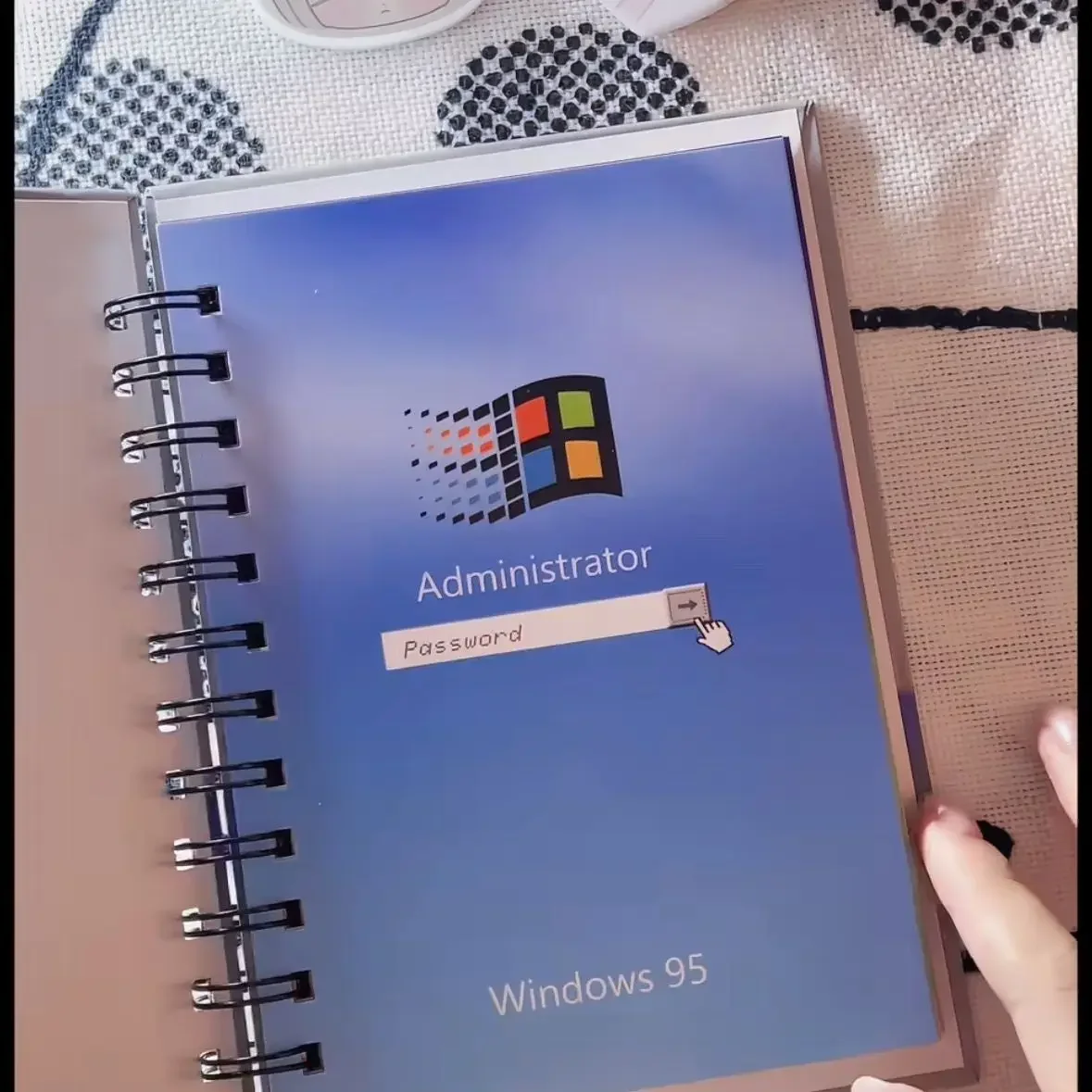 100 Pages B6 Y2K Retro Computer Spiral Notebook Vintage Desktop Layout Journal Scrapbook Planner for Stickers Decor