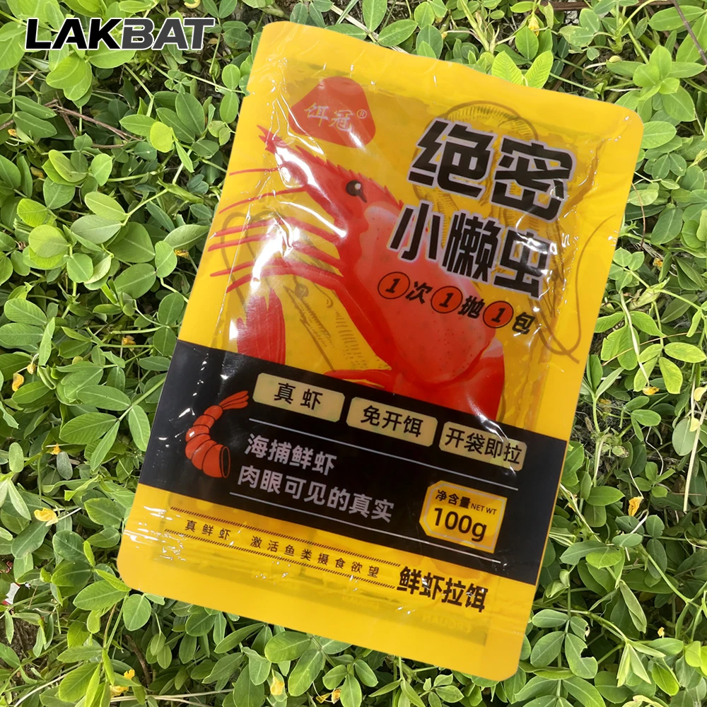 LAKBAT Krill Shrimp Meat Fishing Attractant Fishy Flavor Wire Drawing Sticky Hook Bite Additive Soft Lure Pesca Sea Bait