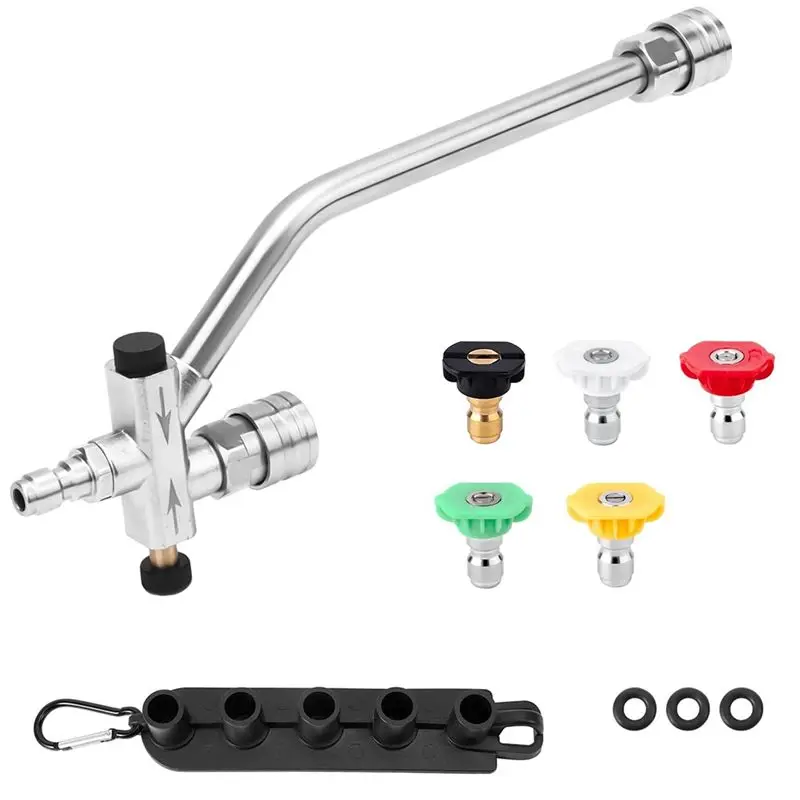 A67P-Foam Cannon Dual Connector Accessory, 1/4In Fast Connect Dual-Lance Pressure Washer Wand With 5 Pressure Washer Nozzles