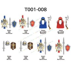 Ancient Heavily armored infantry musketeer soldiers Knight Military Accessories Armor Helmet Assembled Bricks Toy T001-008