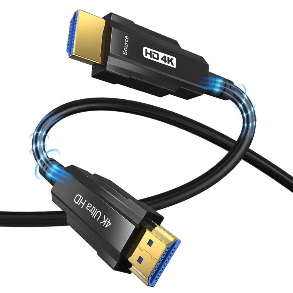 

4K Fiber Optic HDMI-compatible 2.0 Cable 15m 4K60hz 3840x2160 HDCP 2.2 18Gbps Ultra High Speed Fiber for PS4 Xbox One Series X