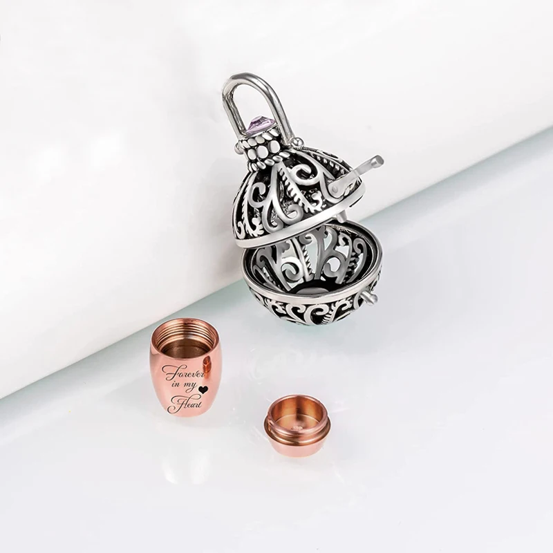 Женская круглая урна, Женская винтажная декоративная подвеска с полым цветком для кремации