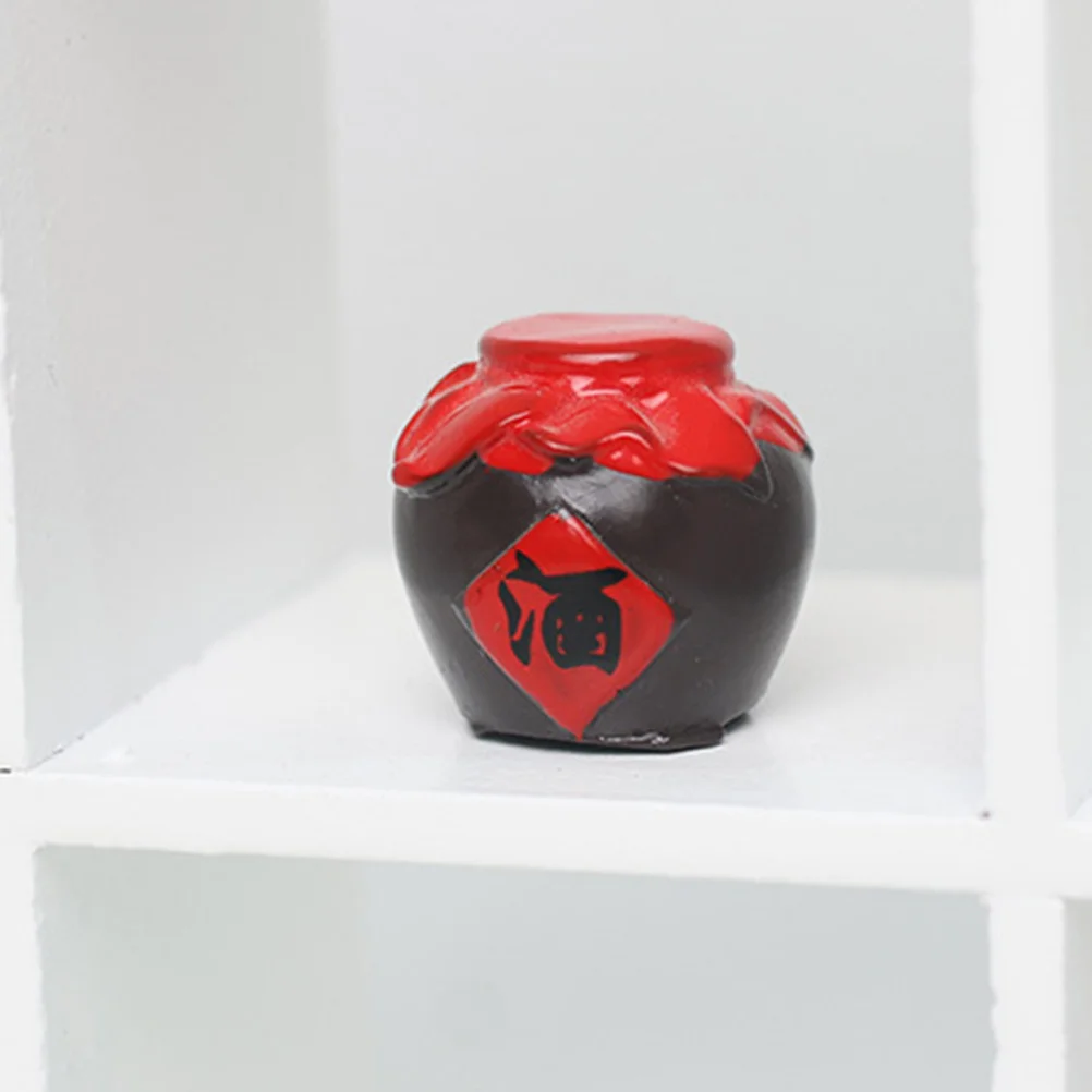 6Pcs Miniature Liquor Jar Decorations Mini Wine Jar Set for Mini House Kitchen Table Realistic Tiny Accessories