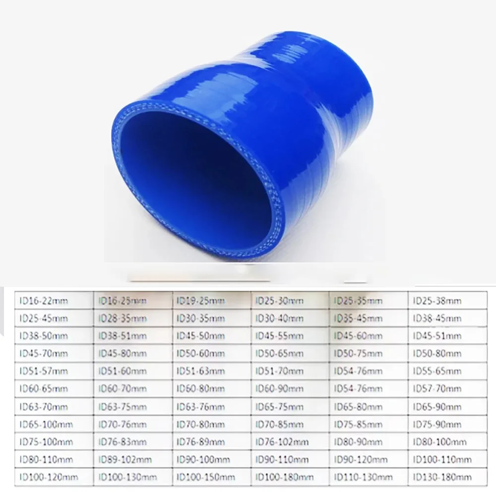 Blue Lntercooler Turbine Lntake Straight Pipe Silicone Bever Pipe Silicone Coolant Intercooler Pipe ID16mm-25mm - ID130mm-180mm