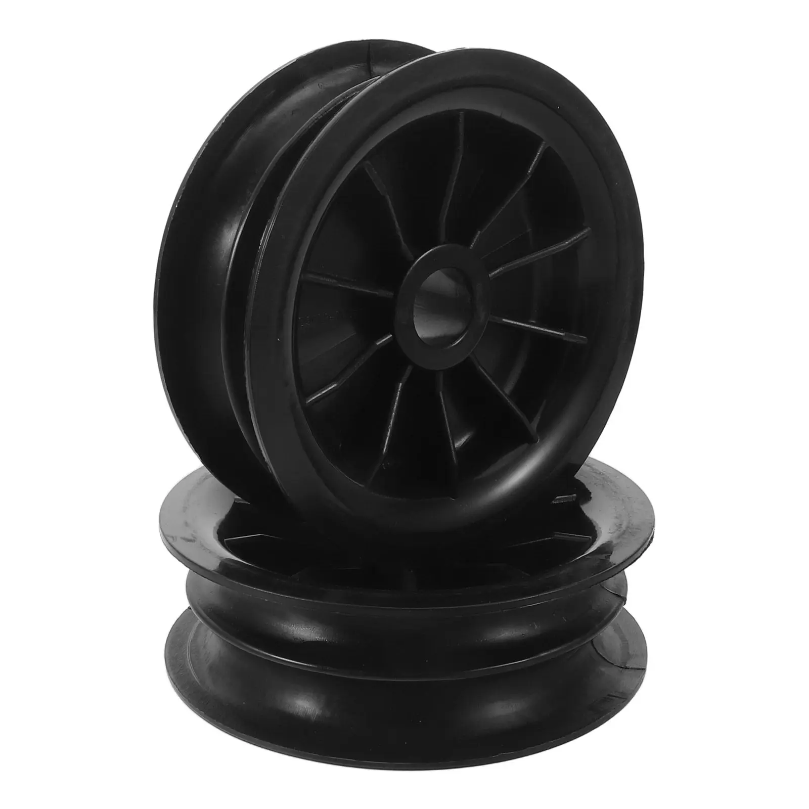 2pcs Double Groove Hose Guide Wheel Replacement Plastic Forklift Oil Pipe Pulley Hose Guide Spare Part Routing Wheel Rollers