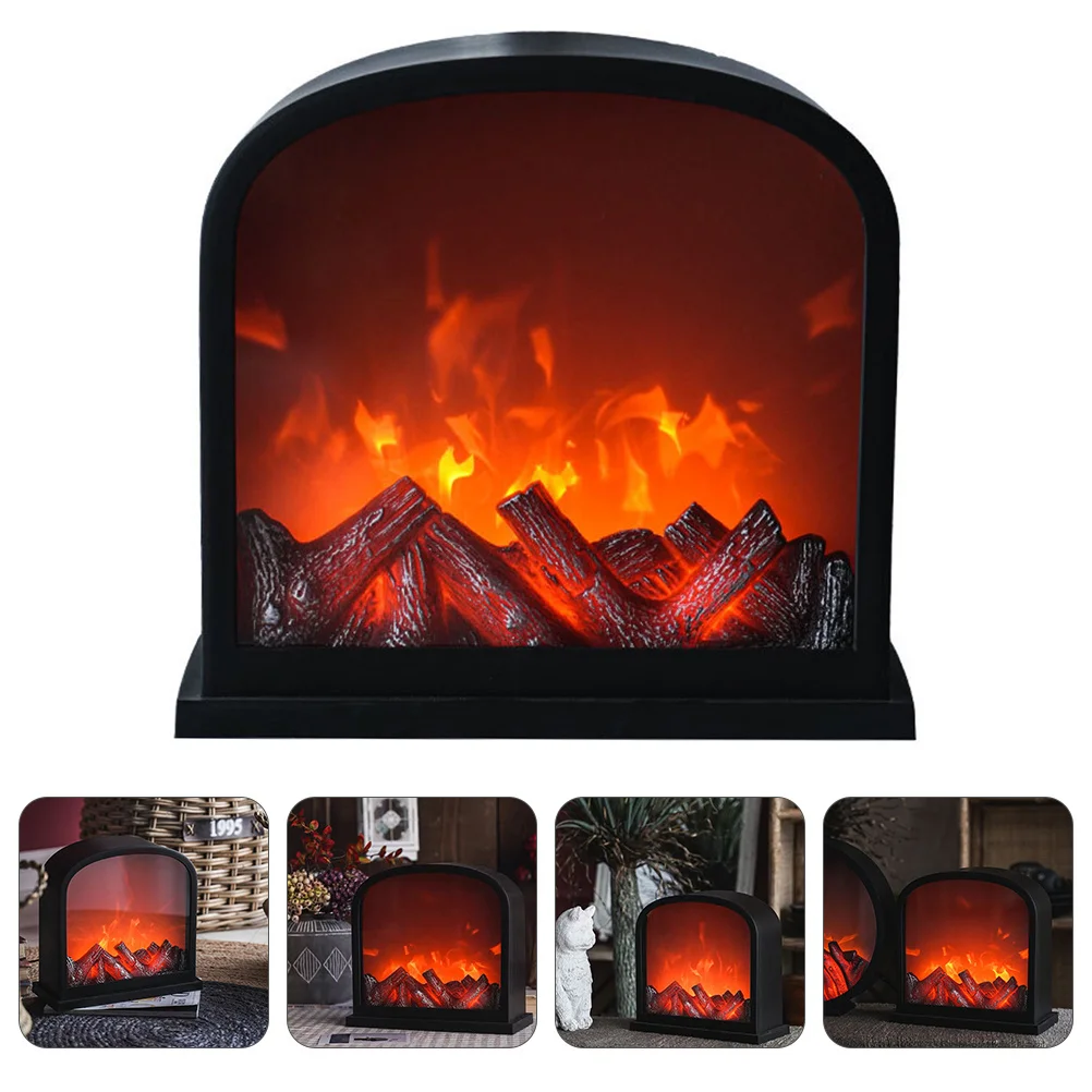 

1Set Fireplace Night LED Lamp Decorative Light for Home Bedroom Party Holiday Table Desk USB Fireplace Lamp