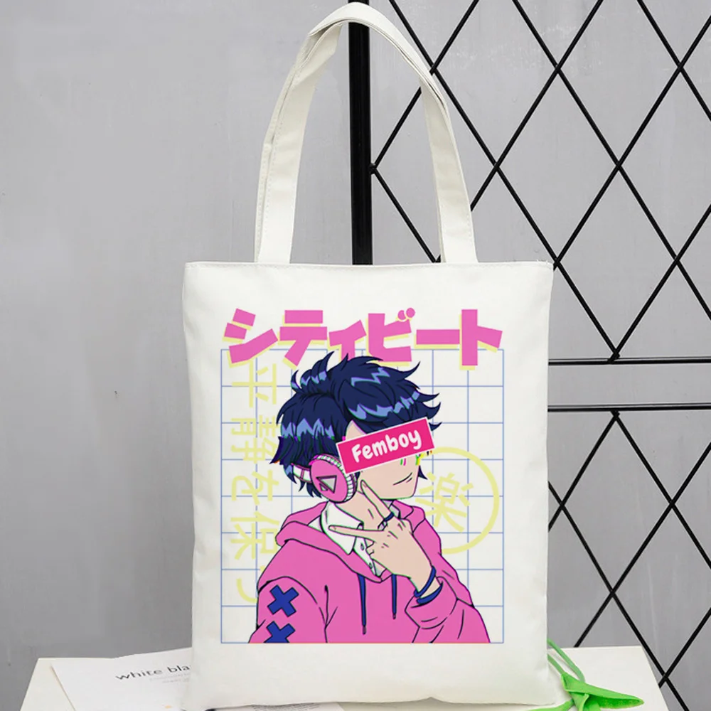Femboy tote bag sac cabas totebag shopper bolsas de tela foldable woman