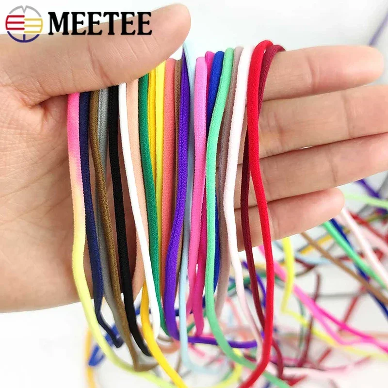 5Meters 3mm/5mm Polyamide Elastic Rope Decorative Round Rubber Band Hair Ring Mask Strap Spring Tape Sewing DIY Material Supplie