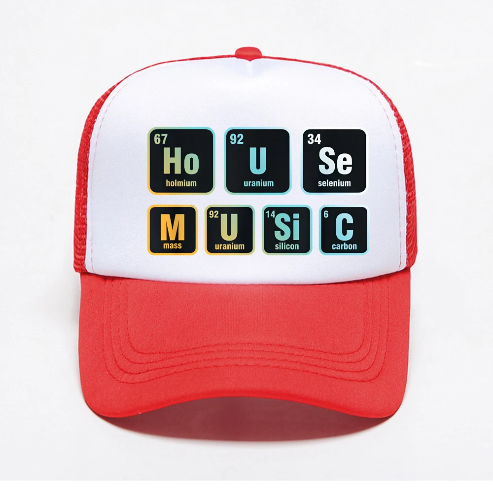 Deep House Music Art - Minimalist Design for DJ, Raver EDM mesh baseball cap fashion casual adjustable breathable Snapback Hats