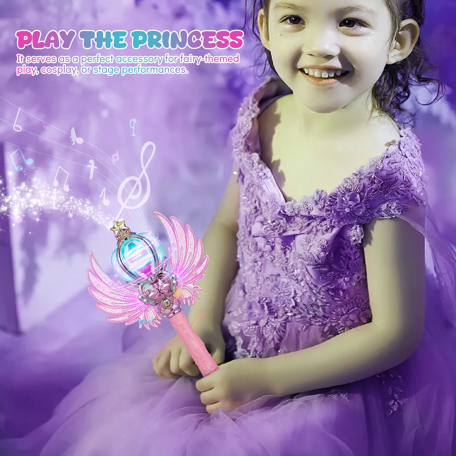 

Нежная волшебная палочка с подсветкой и музыкой для реквизита для фотографий, сувениры для вечеринок и нарядные мероприятия, декоративная фея