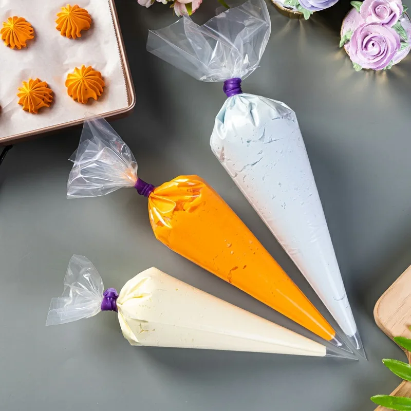 100pcs Thick Disposable Piping Bags, Durable & Reusable – Essential Cake and Dessert Decorating Tools for Home Bakers