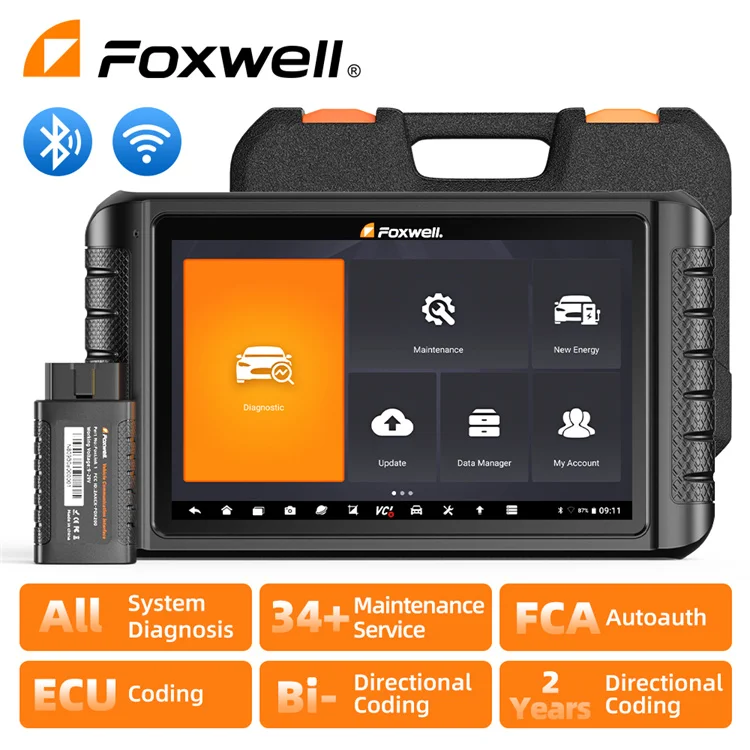 FOXWELL NT1009 Automotive Full System Diagnostic Tool New Energy Vehicle Tester OBDII Reading Card