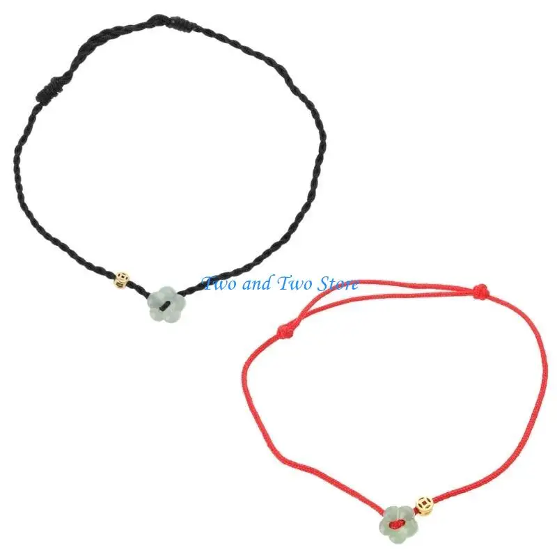 

HX6F New Chinese Color Hand-woven Bracelet Coin Flower Women Cotton Knitting Rope