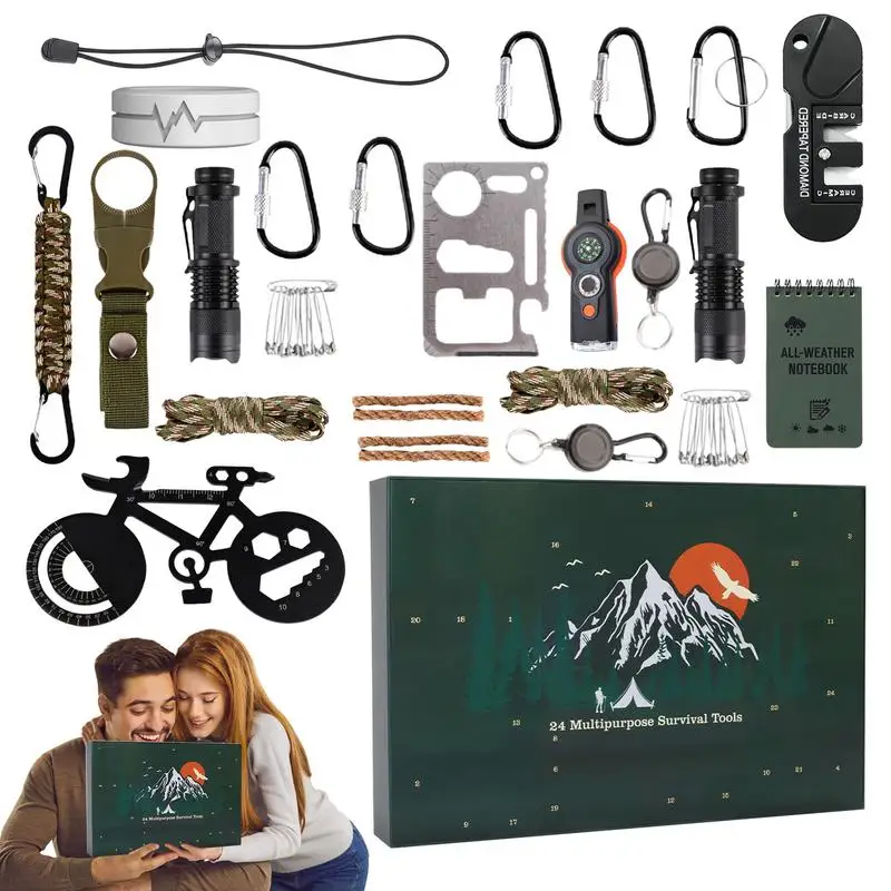 Advent Calendar Survival Kits 2024 Survival Tool Mens Advent Calendar Christmas Advent Calendar Survival Kit For Climbers Angler