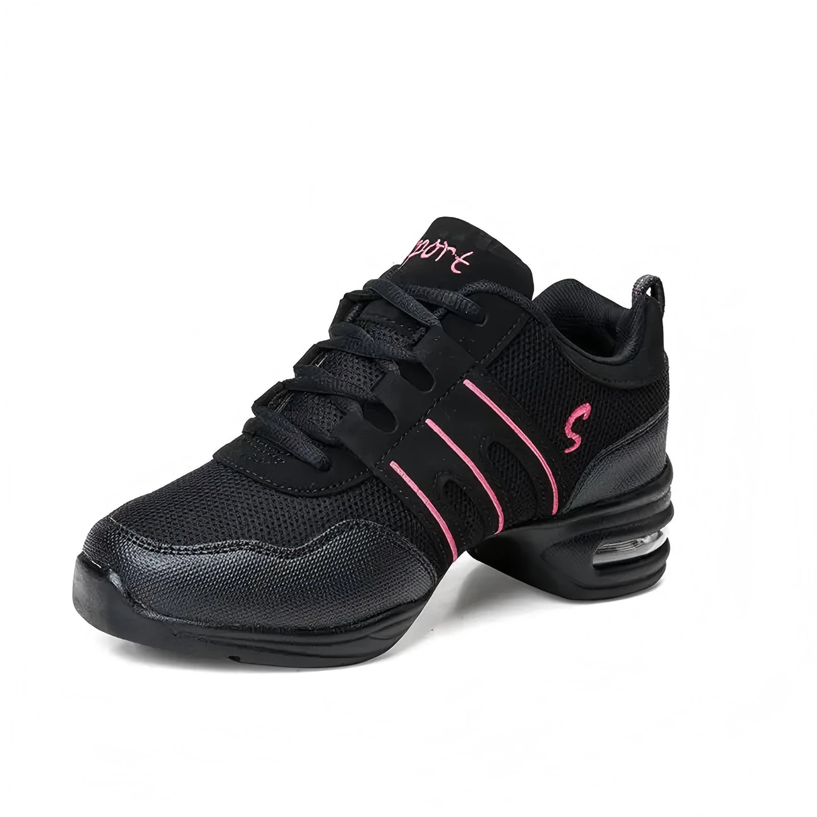 Women's Jazz Dance Sneakers Hip Hop Red White Breathable Soft Sole Comfortable Flexible Dance Sport Shoes J-002 DIY view 2