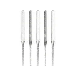 5pcs 0.8/1/1.2/1.5/1.8/2/2.5mm Diamond Coated Drill Bits With 2.35mm Shank Glass Jade Amber Jewelry Glass Diamond Drill Bit