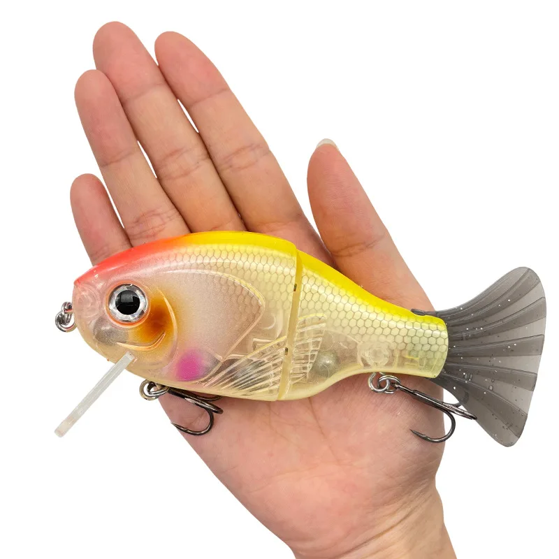 

1pcs 45g12.5cm Sinking Artificial Section 2 Fishing Lure Swimbait Jointed Bait Swimbait Hard Bait With Replaceable Soft PVC Tail