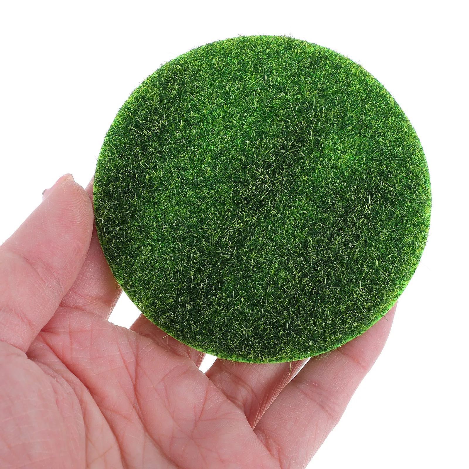 8Pcs Grass Turf Mat For Art Student Decor Round Miniature Artificial Low Maintenance Lifelike Fairy