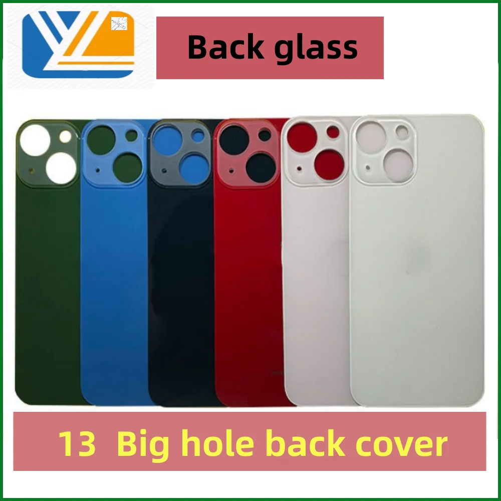 13 Mini Back Cover Glass Fast Replacement High Quality Housing Battery Cover Big Hole Rear Glass+3M Tape For iPhone 13 13mini