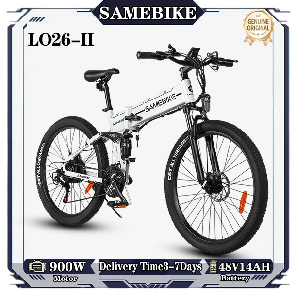 SAMEBIKE L026-ll E-bike 900W motor, 48V14AH uitneembare accu, hydraulische remmen, elektrische fiets, 26 inch banden, volwassen off-road opvouwbare elektrische fiets