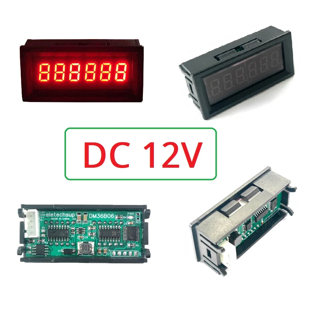 1/2PCS DC 12V Modbus RTU 6 Bit ASCII Character RS485 LED Display Module 0.36inch Digital Tube for PLC HMI NODEMCU ESP8266 ESP32