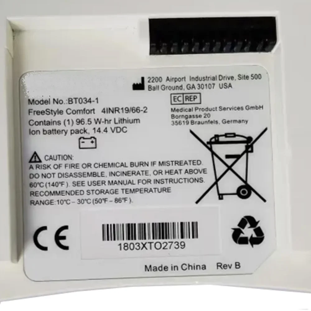 Imagem -04 - Concentrador de Oxigênio Portátil 14.4v 96.5wh Bt0341 4inr19 662 Bateria Caire Estilo Comfor ao ar Livre Portátil
