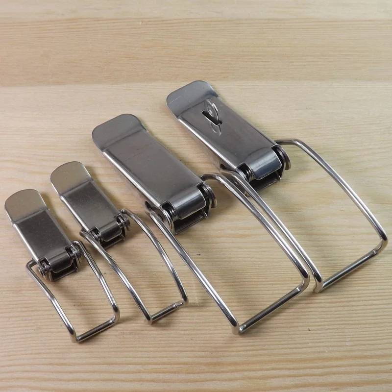 3pcs/lot Hasp Latch Lock Metal Box Locking Long Toggle Catch Buckle Loaded Hinges Furniture Hardware Accessories