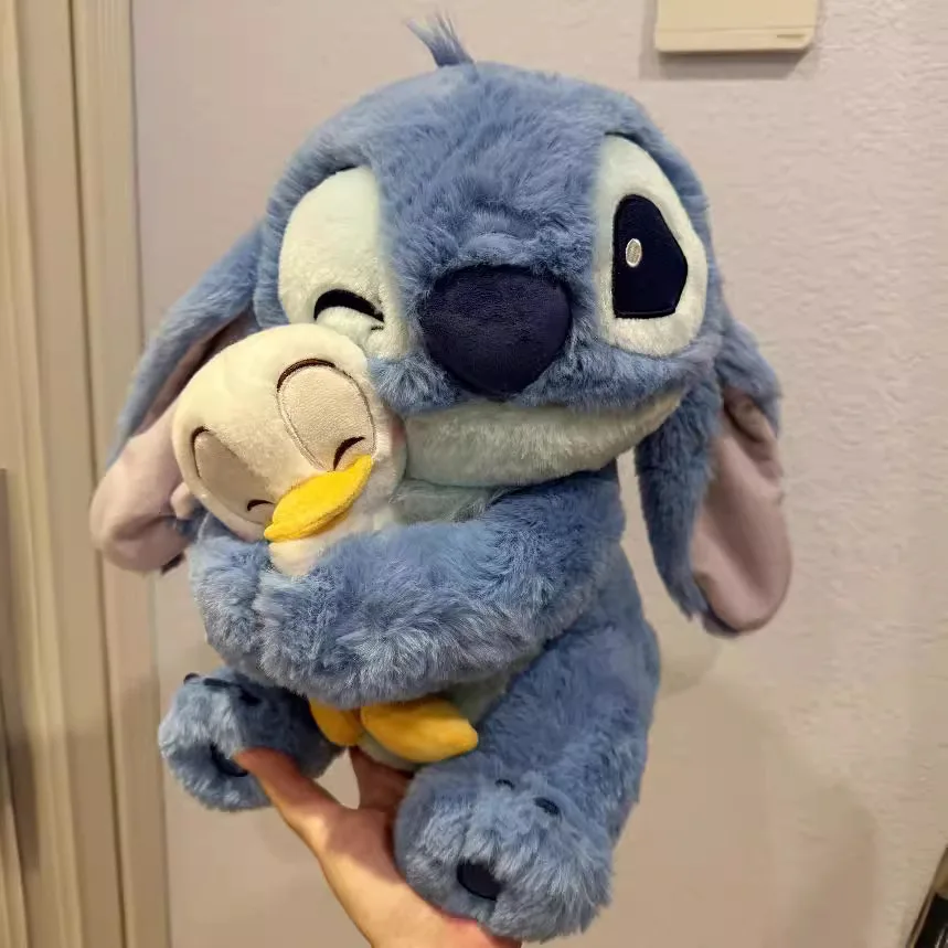 Disney Kawaii Stitch Duck Plush Toys, muñeco de peluche, figura de Anime de dibujos animados, decoración, almohada, regalo de cumpleaños para niños y niñas