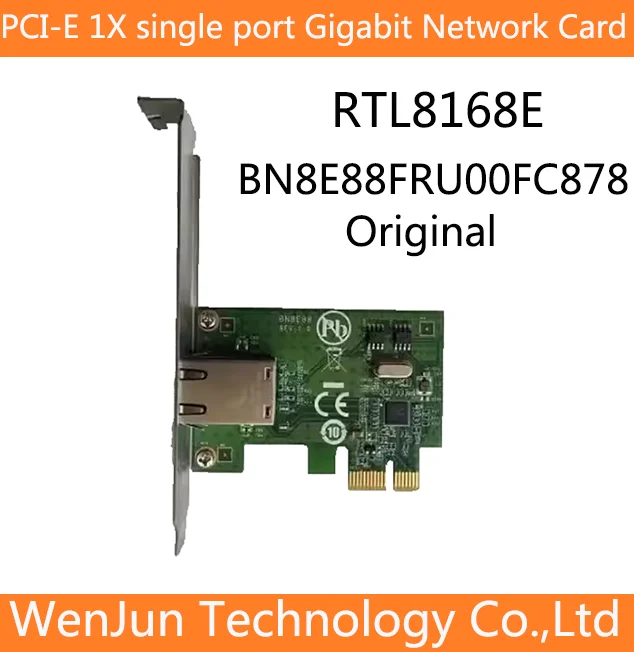 

High Quality Original for Lenovo RTL8168E BN8E88FRU00FC878 PCI-E 1X Gigabit Network Card