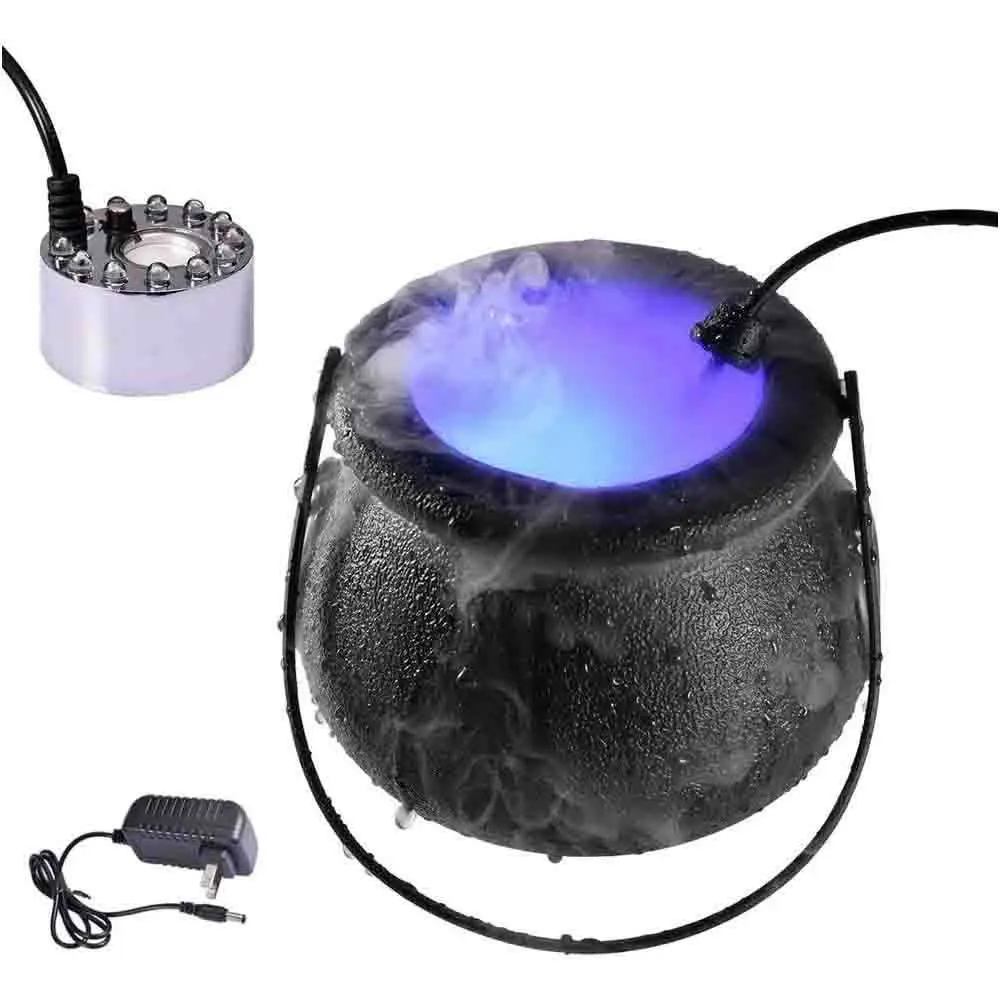 

LED Halloween Smoke Machine Vat Fog Head Witch Lights