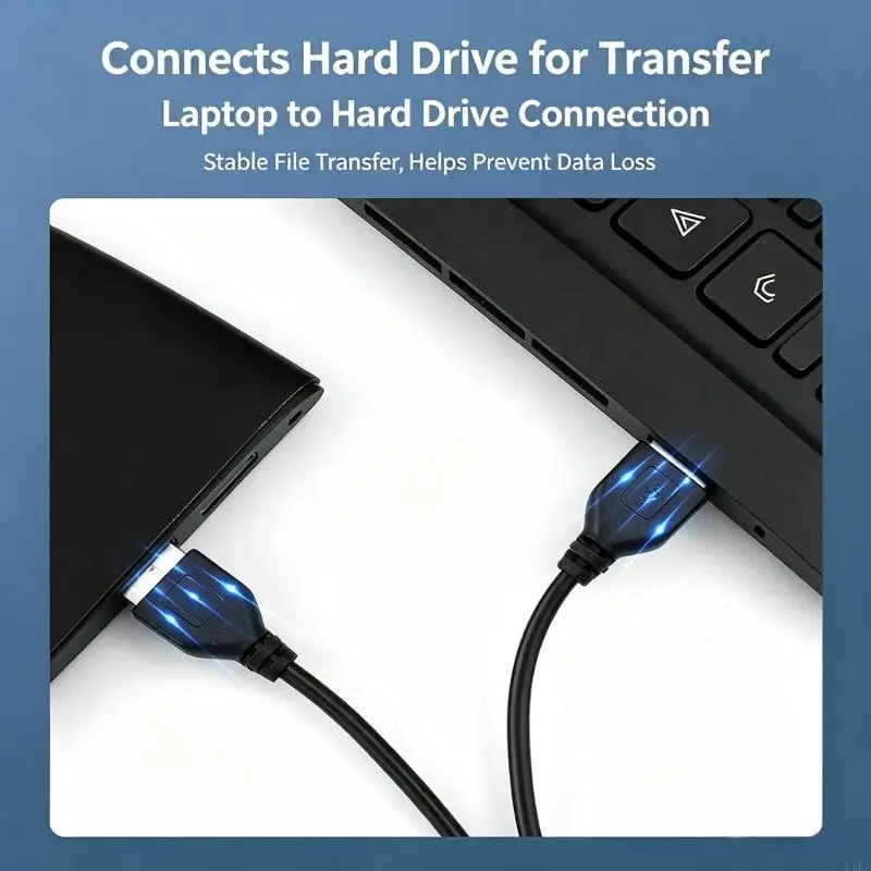 USB 2.0 Transfer Cord for External Drive Copy and Office Backup Use K1KF