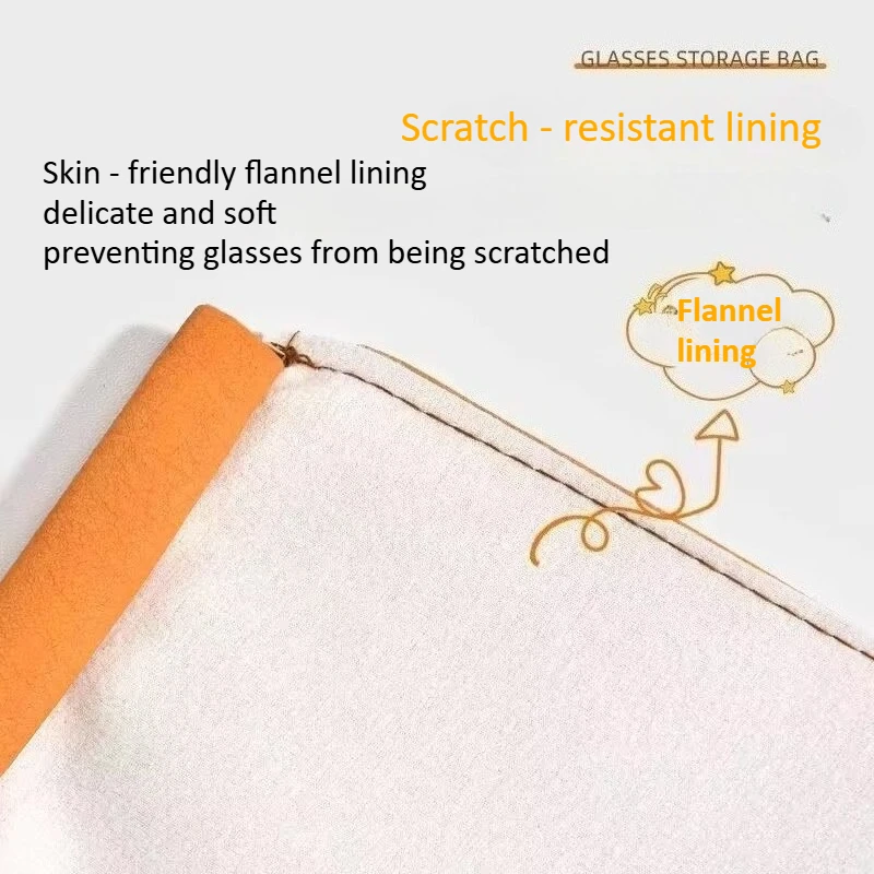 Unisex Leather Eyeglass Case Portable Auto-Close Spring Hinge for Sunglasses Super Soft Portable Solid Color Sunglasses Case view 4
